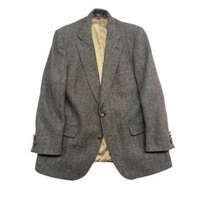 vtg Racquet Club Marx Tweed 44R Gray Pink Stripe Blazer Jacket‎ Sport Coat USA